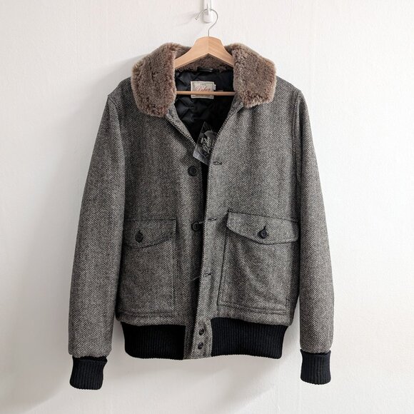 Dehen 1920 Winston Jacket Bomber Wool/Mouton Size Medium New with Tags - Picture 1 of 5